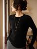 Women's 2025 Pure Wool Cashmere Round Neck Loose Knit Sweater Base Layer Top