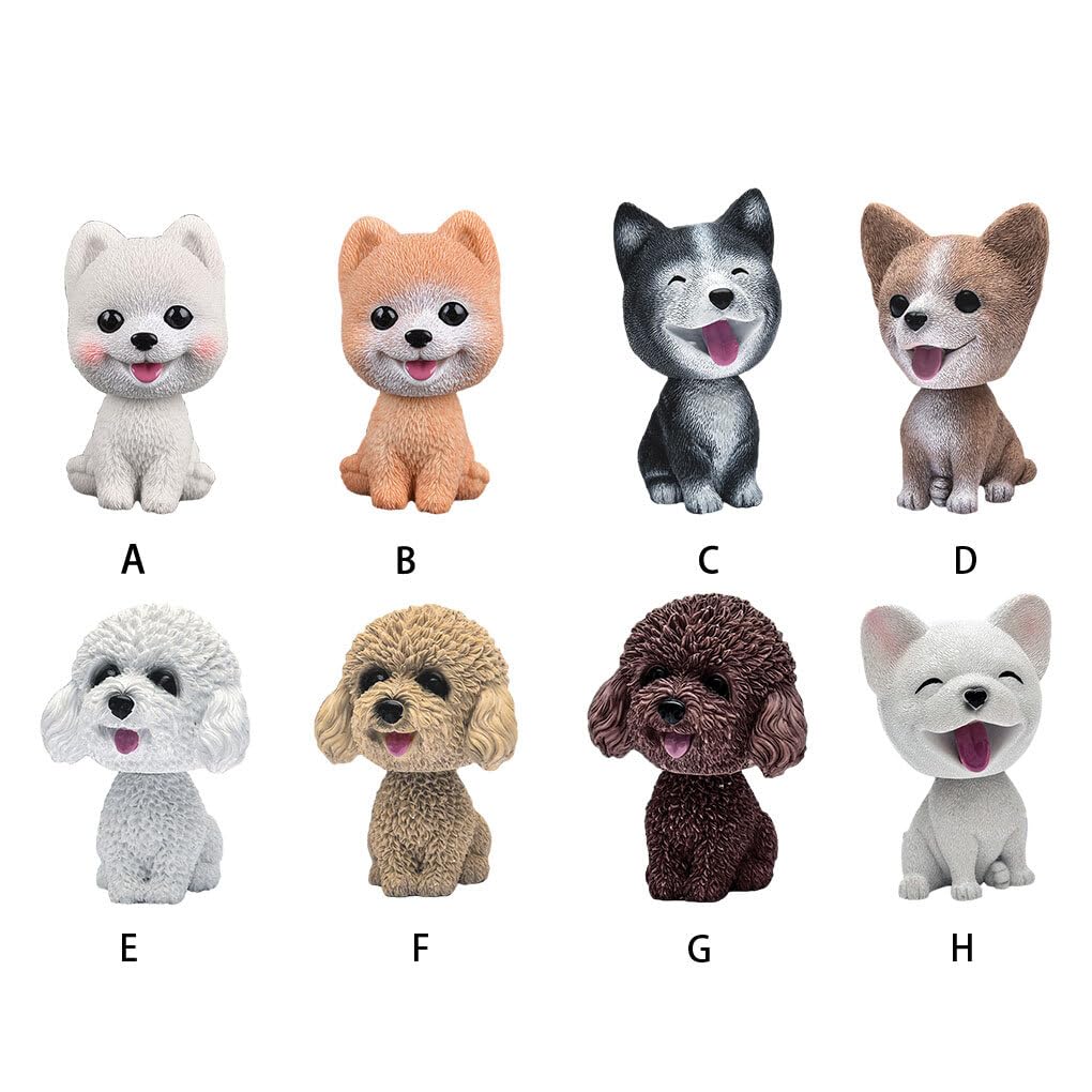 Generic Exquisite Craft and Unique Nod Dog Decoration, Realistic Appearance, Adhesive Resin, Car Desk Decoration, Cute, Type 2