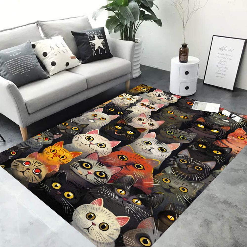 Viele Niedliche Schöne Katze Kätzchen Teppich Wohnzimmer Sofa Schlafzimmer Arbeitszimmer Küche Eingangstürmatte Rutschfest Kawaii Heimdeko Teppich