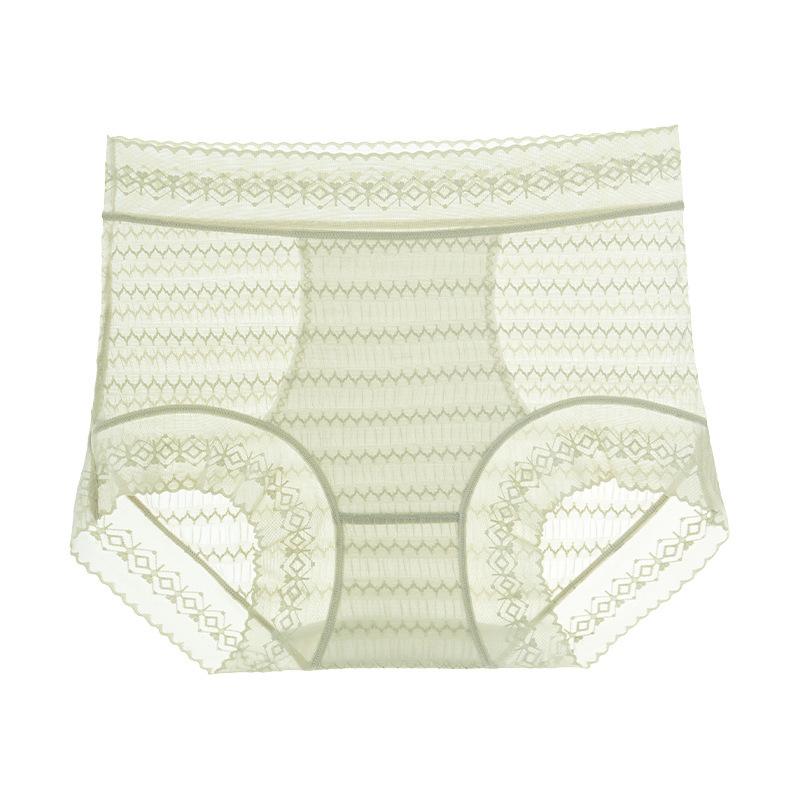 Large Size Female Spring and Summer Thin Lace Seamless Waist Antibacterial Extended Crotch Triangle Briefs