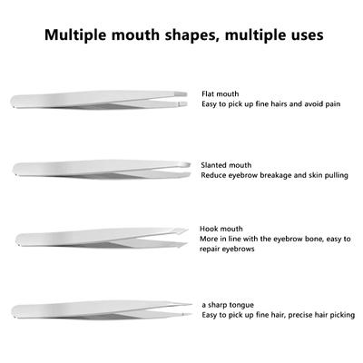 Pinces à Sourcils Acier Inoxydable Pinces Professionnelles pour l'Épilation, Outils de Maquillage Facial et des Yeux