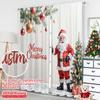 2pcs 2D Flat Printing Merry Christmas Popular Drapes Merry Christmas Santa Tree_a Fabric Without Electricity Family Party Use