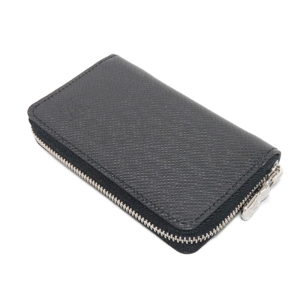 Used 12564 Zippy Coin Purse M30511 7943 New LV Logo Embossed Black Zip Around Taiga Noir Men's from Japan AUTHENTIC