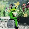 Frog Sitting On Stone Personalized Collectible Frog Statue Mascot Frog  Figurine Garden Decoration