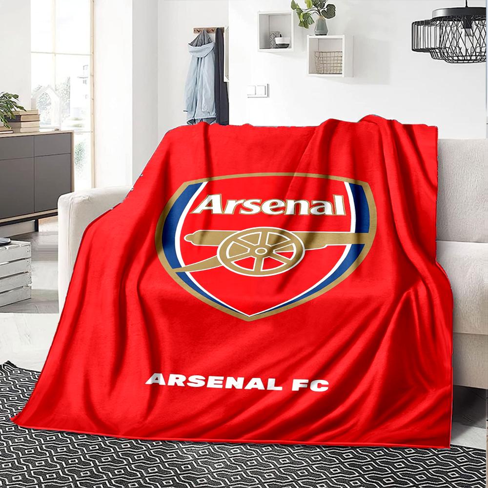 Arsenal F.C Theme Printed Blanket - Perfect for Couch, Bed, Travel & Outdoor Use | Machine Washable, Cozy & Durable.