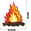 6 Set Fake Fire Fake Fireplace Campfire Flame 12 Inch 3D Cardboard Campfire Centerpiece Artificial Cardboard Fireplace Decoration