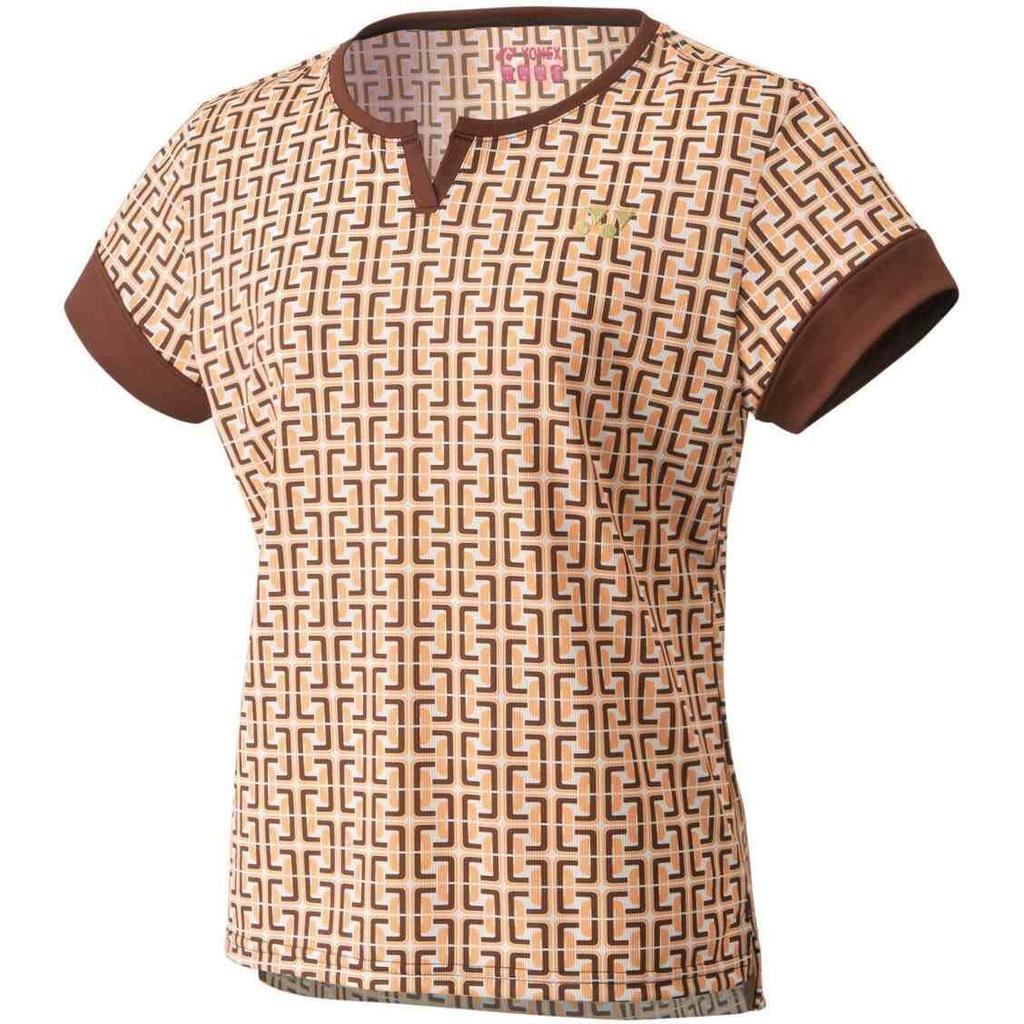 Yonex Short Sleeve Game Brown Size M Women's Shirt, (015),