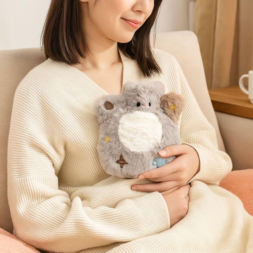 Plush Cover Warm Water Bag Portable Plush Hot Water Bag Detachable Insulation Bottle Women Period