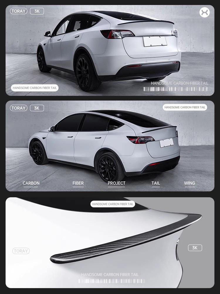 Tesla Model 3/Y Refreshed Dry Carbon Fiber High-Performance Rear Spoiler