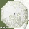 Upf50+ Sun Umbrella Romantic Flower Language Uv Protection Women Umbrella Vinyl Coating Rain Parasol Sun Shade Folding Umbrellas