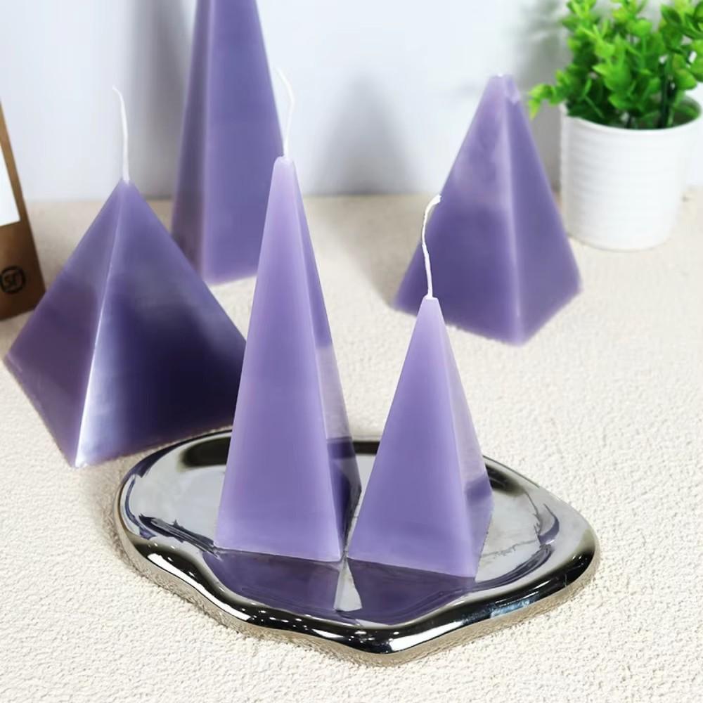 Multi Size Pyramid Shape Candle Plastic Mold Geometry Taper Acrylic Mould Artist Candle Making Tool Scented Decor Birthday Gifts