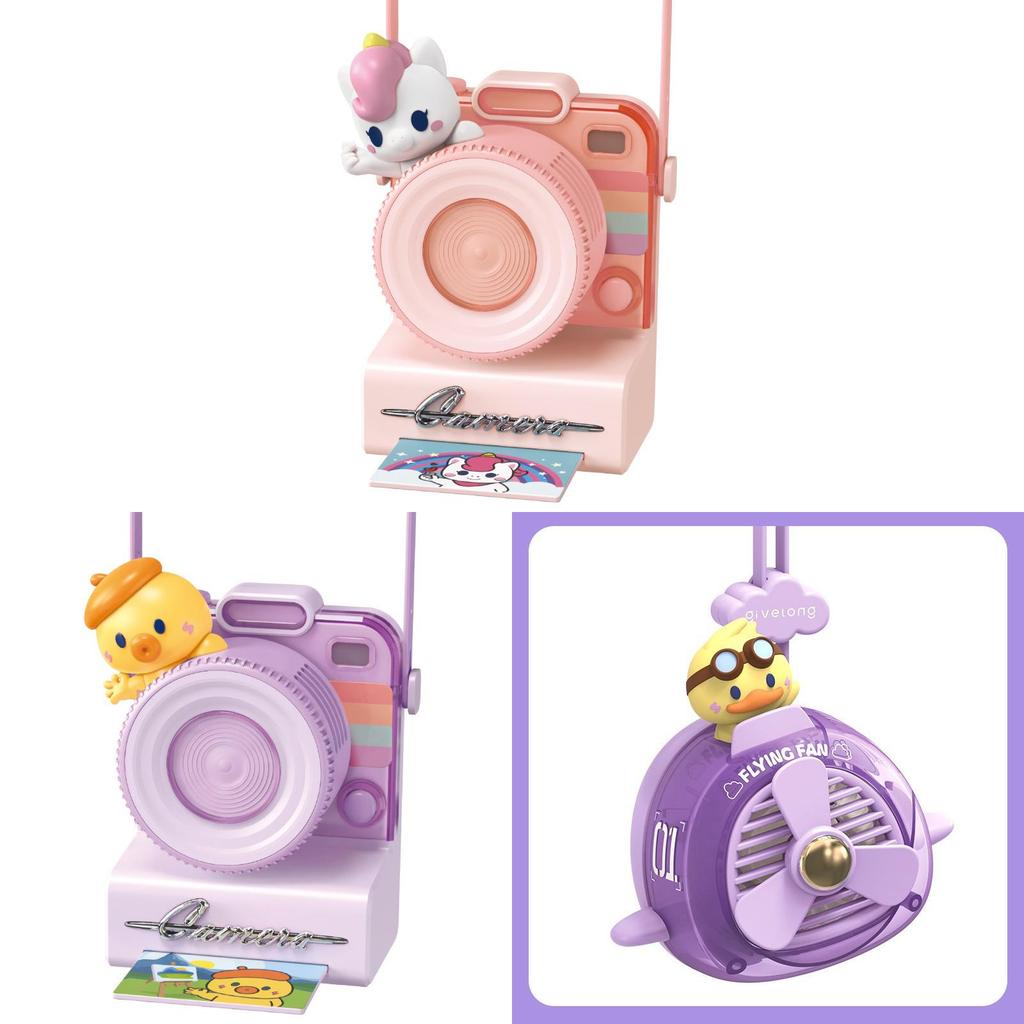 Cartoon Cute Pet Neck Fan With Usb Rechargeable Noleaf Design For Kids Personal Cooling