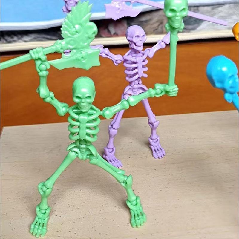Skeleton Multi Jointed Movable 3D DIY Assembly Model Ornaments Prank Toy Action Figure Desktop Decor Kids Gift Miniature Statue