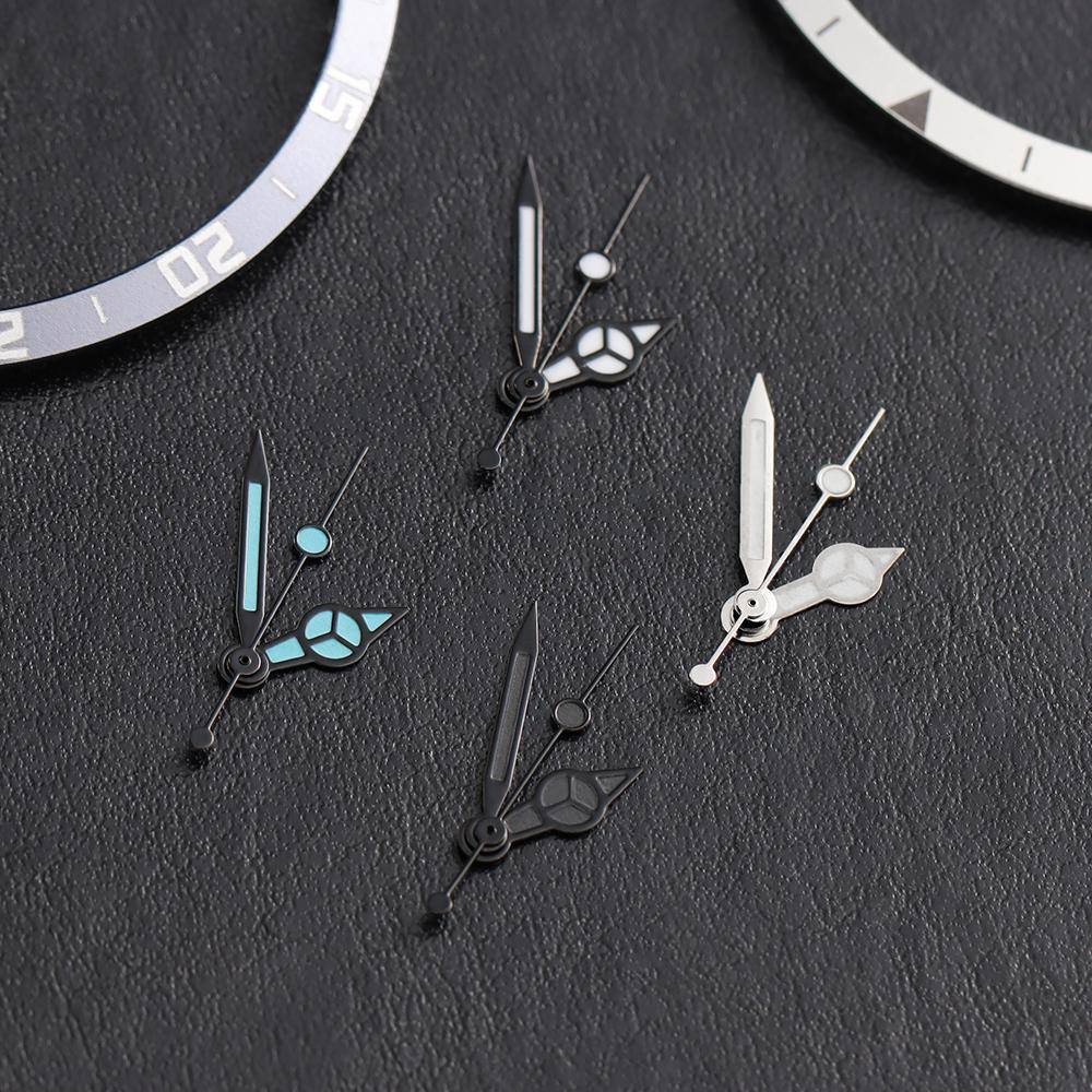 Silver Grey NH35 Hands Green Luminous Watch Hands for NH34 NH35 NH36 4R 7S Movement Ghost Watches Pointers Watch Accessories