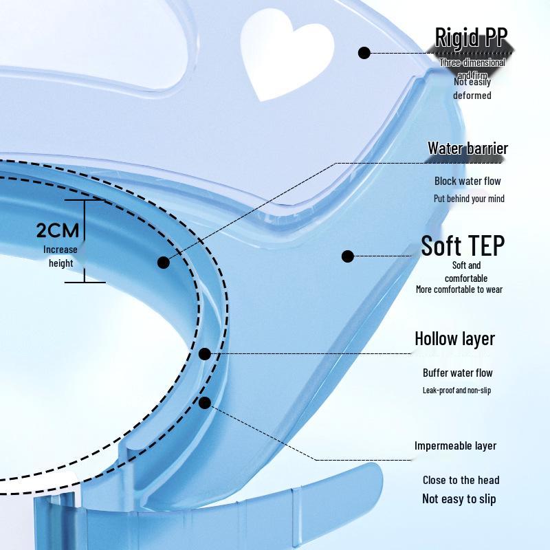 Children's Waterproof Cartoon Bath Cap with Ear Protection - Thickened Leak-Proof Double Layer Design