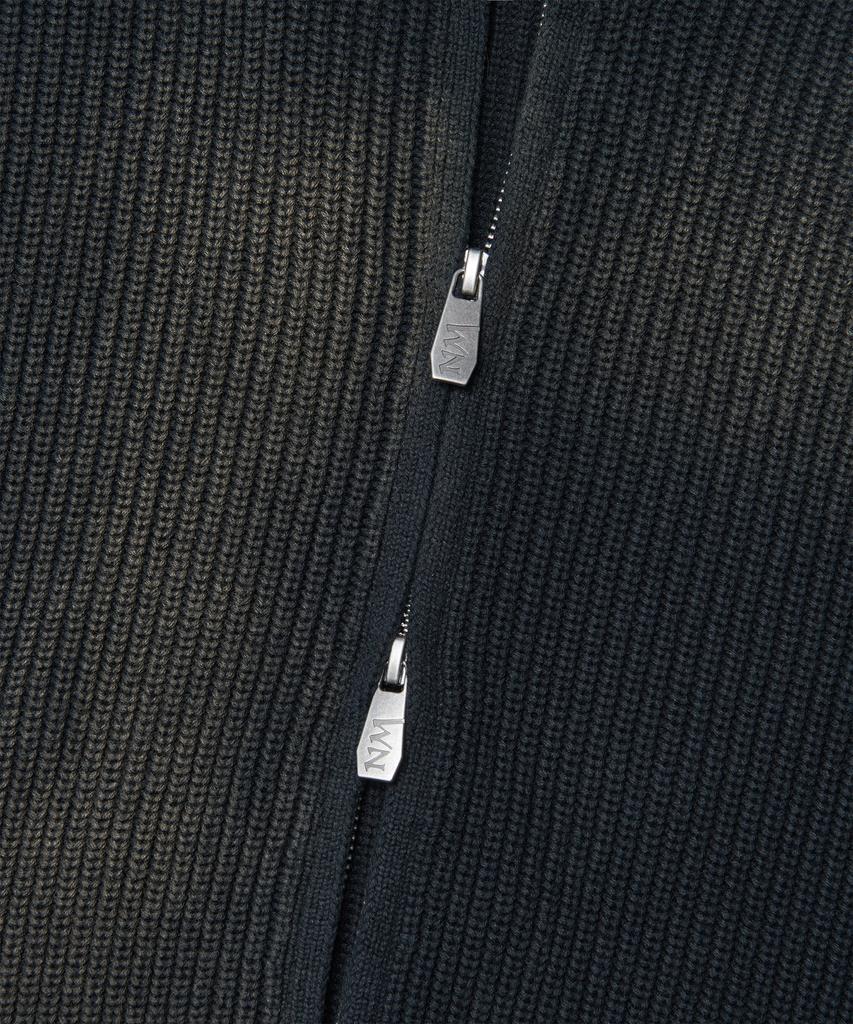 Nomanual Spray Dyeing Knit Zip-Up - Black