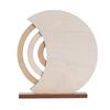 Reusable Wooden Perpetual Calendar Moon Rotatable Desk Ornament  Gifts