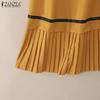 ZANZEA Women Casual Doll Collar Loose Summer Short Sleeve Dress