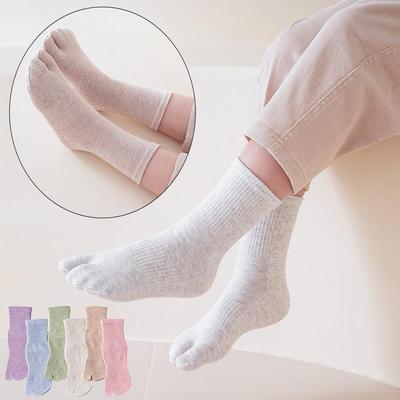 Nahtlose Baumwollsocken für Kinder mit zwei Zehen - Ohne Naht, Anti-Pilling, Atmungsaktive Sportsocken für Frühling, Herbst und Winter