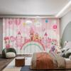 Modern Cartoon Castle Unicorn Balloon Pink Princess Rainbow Bunny Girl Room Children's Bedroom Blinds Blackout Curtains New