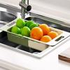 Fashion Double-layer Kitchen Drain Basket Retractable with Filter Tray Sink Storage Rack Filter Rack