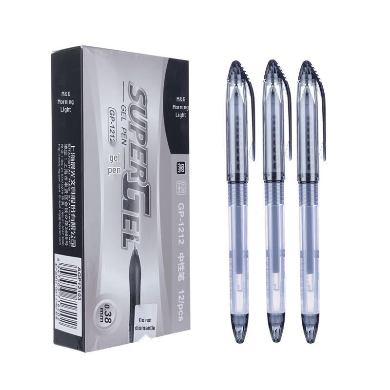 M&G 0.38mm Black Gel Pen (12-Pack)