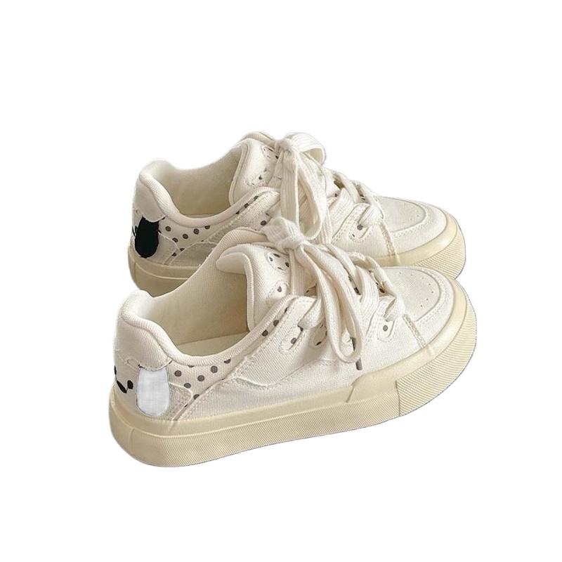 Fashion Spring Summer Thick Soled White Shoes Women's New Casual Board Shoes Cute Little Dog Simple Comfortable Bread Shoes