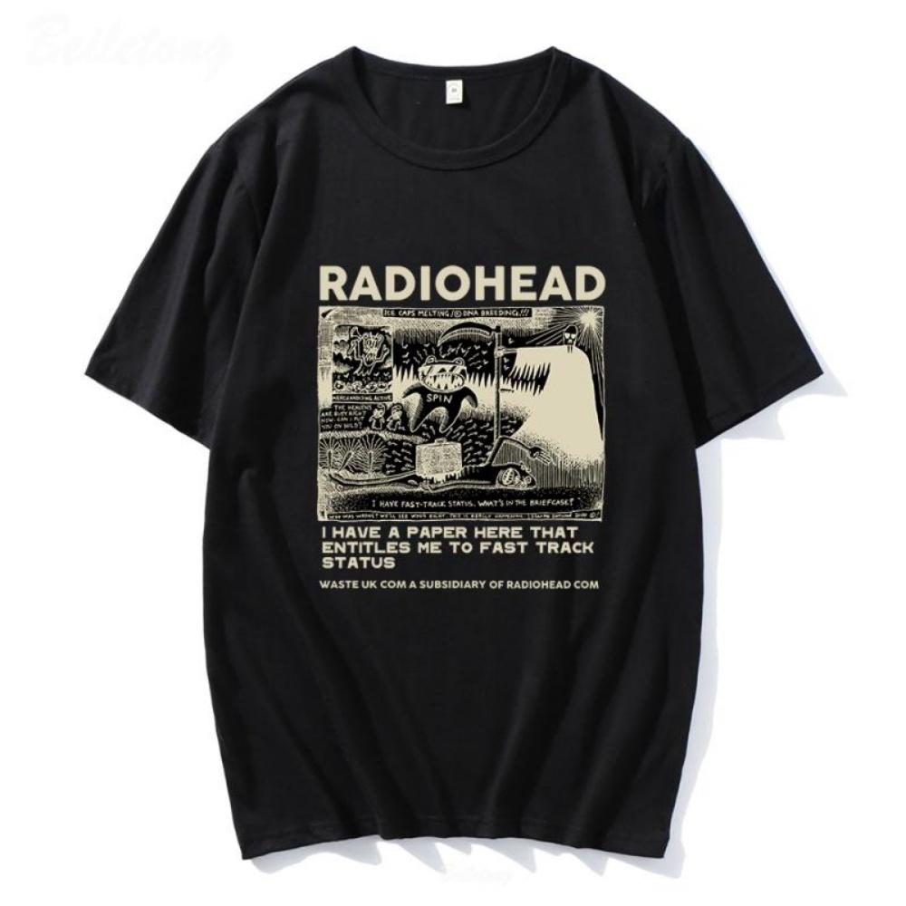 

Radiohead Vintage Classic Print Літня чоловіча футболка з круглим вирізом Повсякденний бавовняний пуловер з короткими рукавами Модний вуличний чоловічий одяг XXXXXL