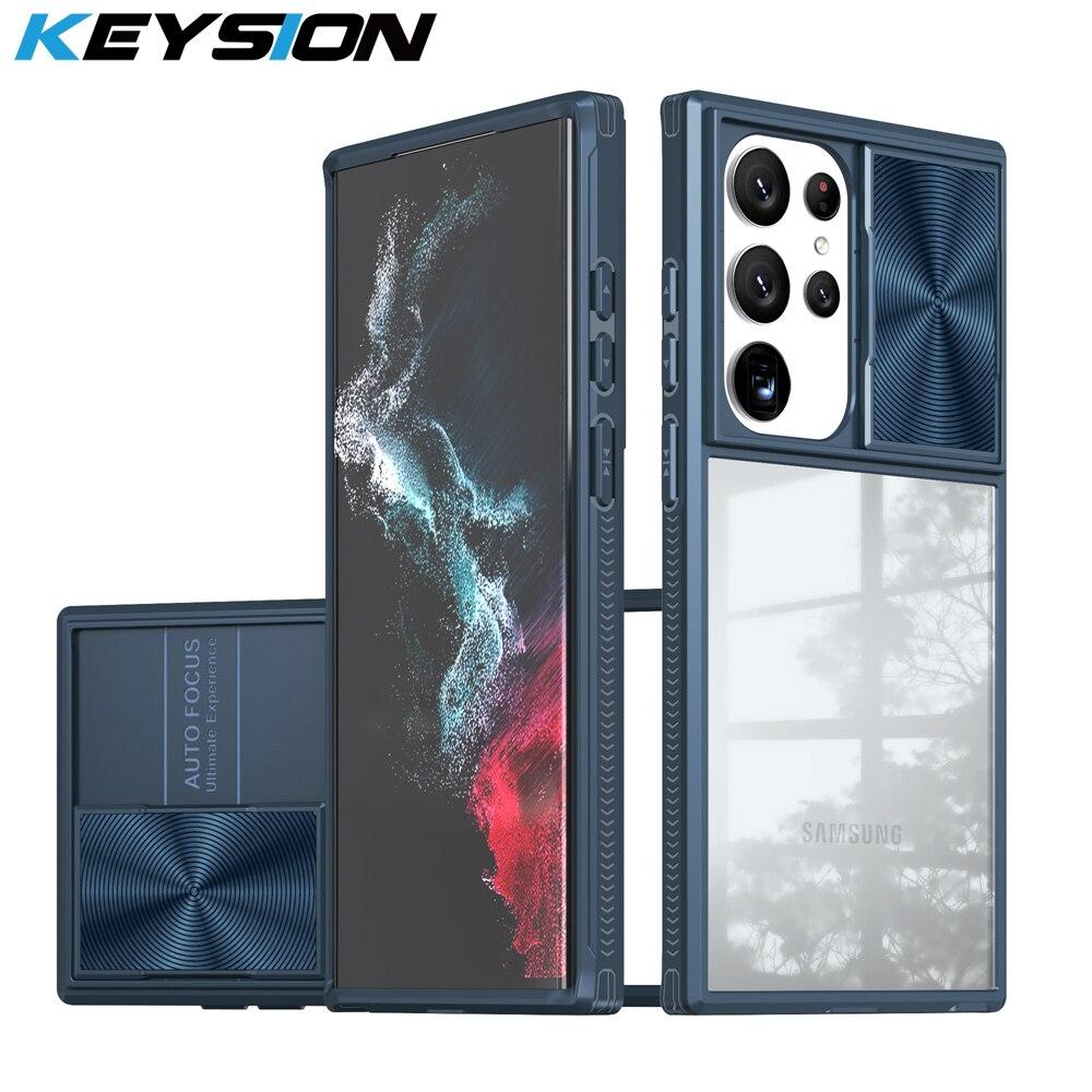 

Противоударный чехол KEYSION для Samsung S23 Ultra 5G S22 + Plus, прозрачный защитный чехол для камеры, чехол для телефона Galaxy S21 S20 FE