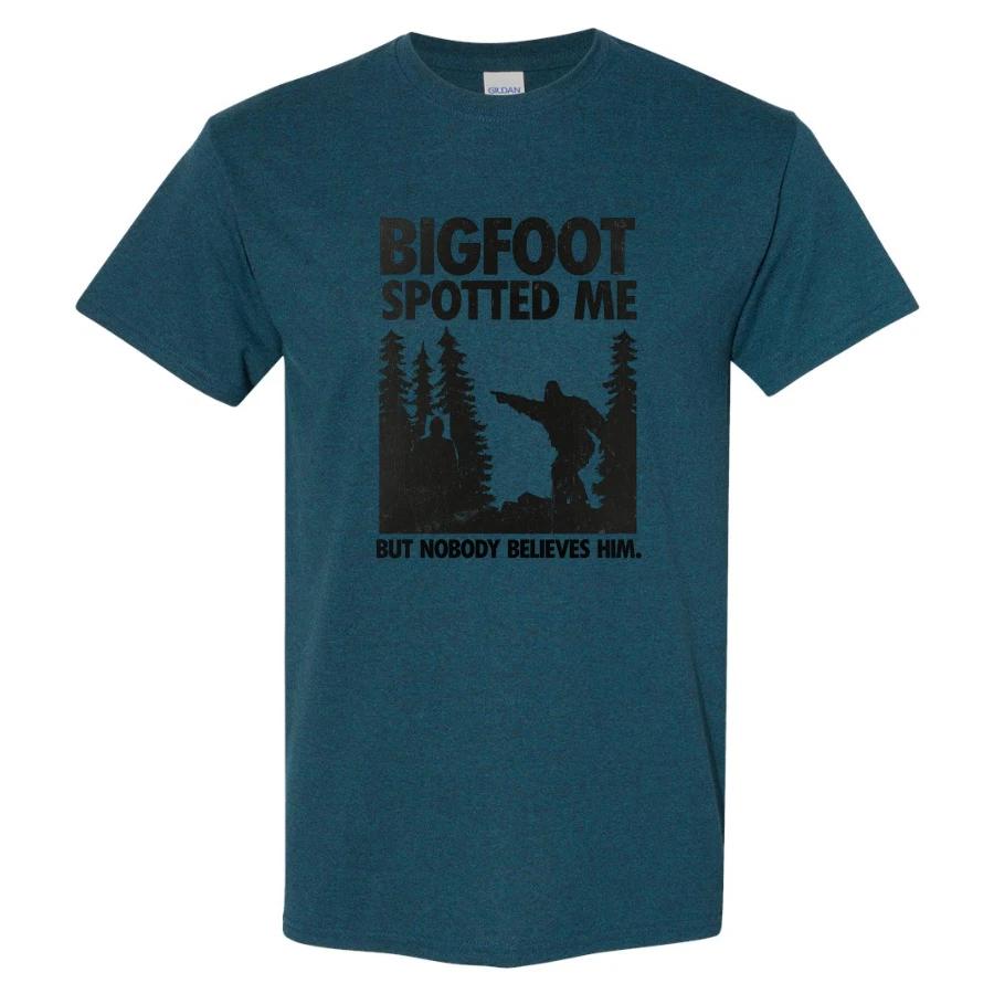 Bigfoot Spotted Me Funny Sasquatch Believes Him Forest Vintage Graphic T Shirt L