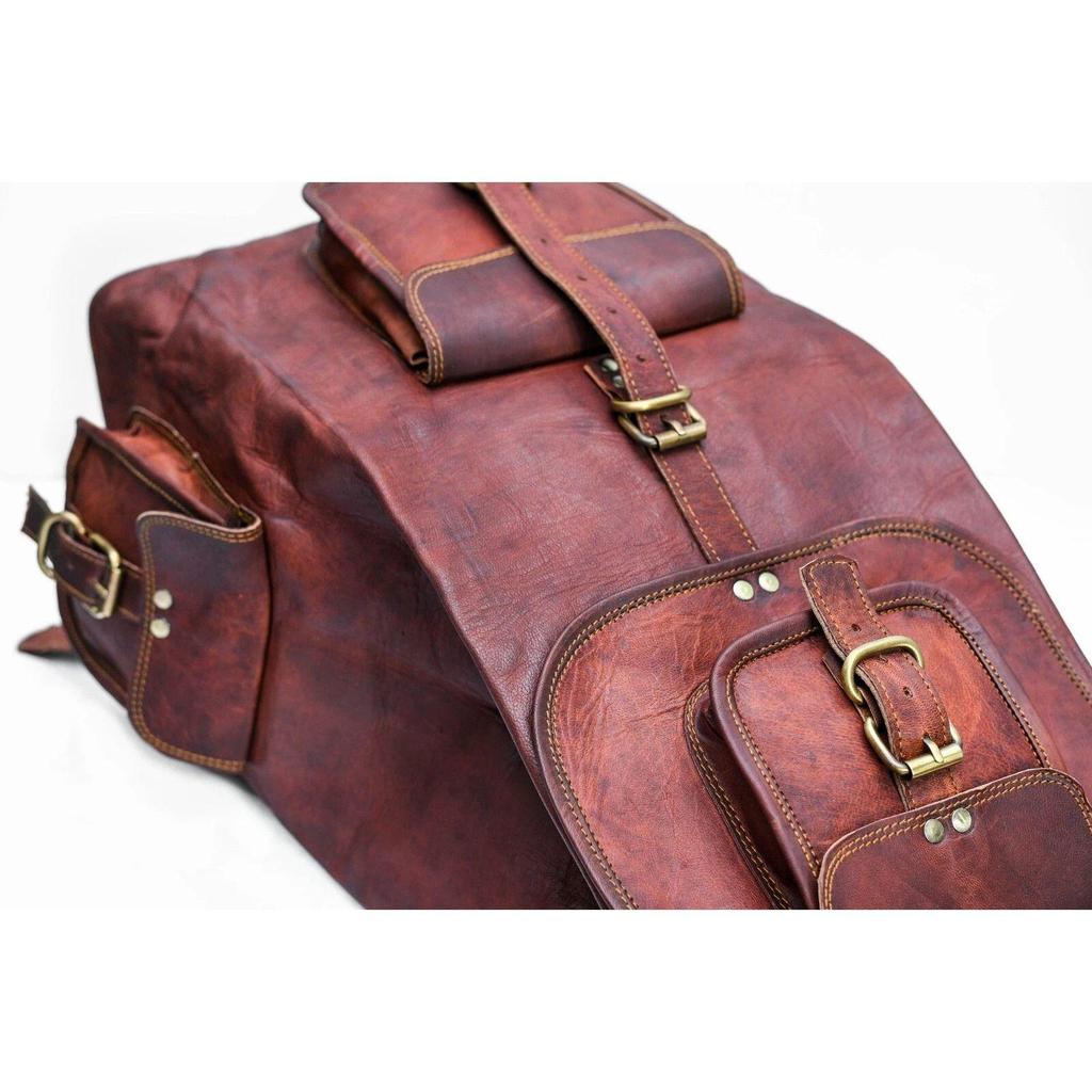 Leather Bag Backpack Rucksack Genuine Men's Vintage New Travel Brown