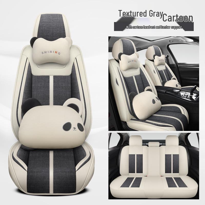 Linen Car Seat Cushion for Tiida, Qashqai, Sylphy, Teana, Sunny, Livina & Bluebird - Full Coverage
