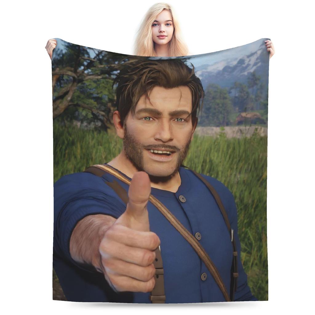 Arthur Morgan Baby Mädchen Gestrickte Decke Flanell RDR2 Spiel Super Warme Überwurfdecke für Draußen Reisen Schlafzimmer Steppdecke