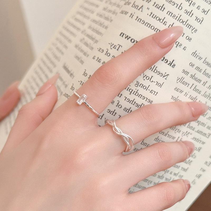 Trendy Geometric Lines Adjustable Women's Open Ring