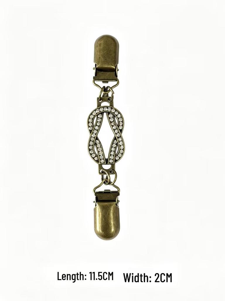 Retro Shawl Clip: European-American Sweater and Scarf Brooch with Diamond Accent - Anti-Exposure Alloy Accessory