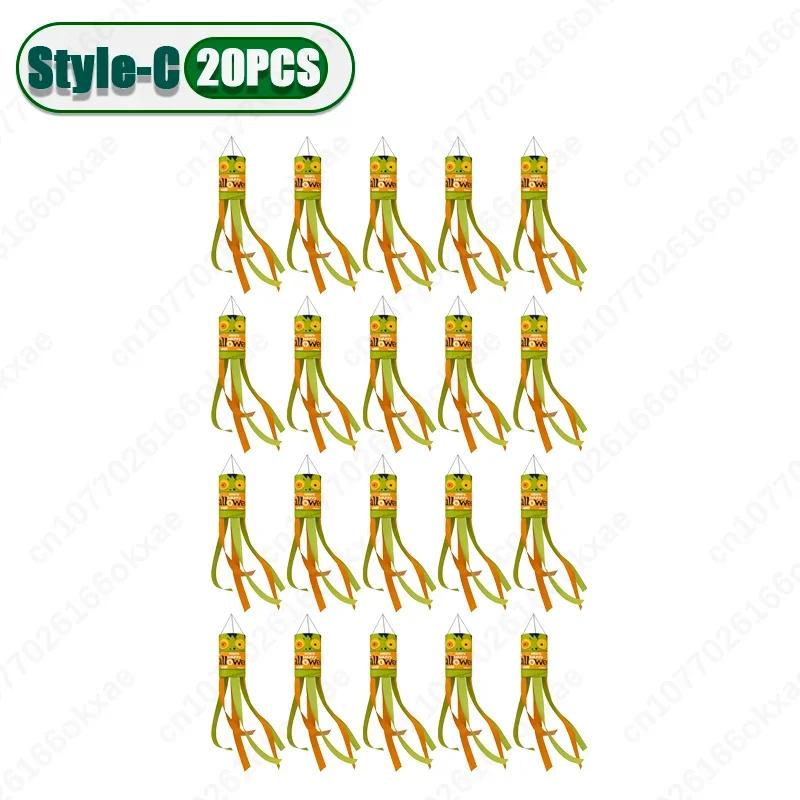 20PCS New Halloween Ghost Windsock Flag Waterproof Ghost Flag Patio Party Decoration Ghost Festival Outdoor Decoration Supplies