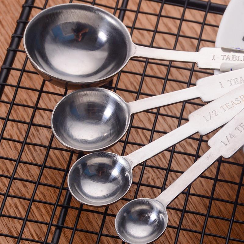 Steel Stylish Stainless Measuring Spoons Set For Baking Cooking And Easy Ingredient Measurement