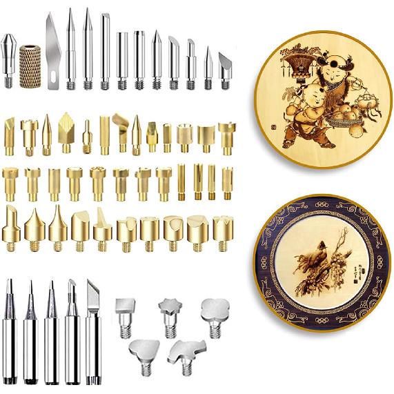 

kingsea 61Pcs Pyrography Wood Burning Tips,Wood Burning Tool Kits Carving Iron Tip for Embossing/Adults/Beginners/Birthday/Wedding