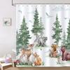 animal forest shower curtain bear fox deer squirrel waterproof bathroom decorative shower curtain 180 x 180cm with 12 hooks