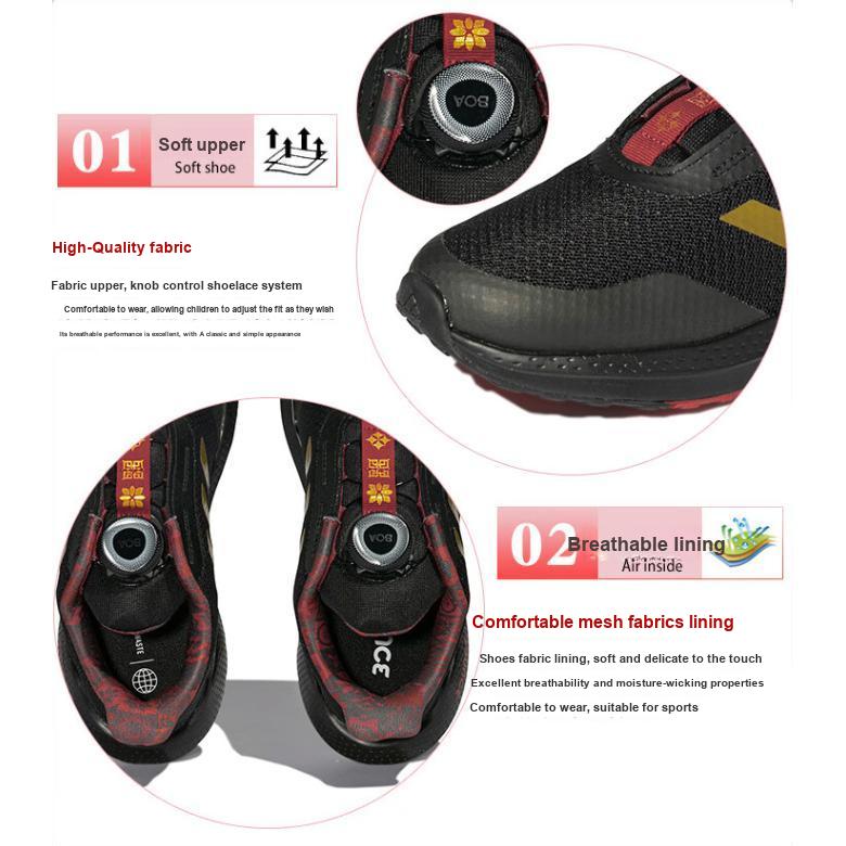 Adidas EQ21 Run BOA K Chinese New Year Kids Sneakers Black Core-Black Gold-Metallic GX3175