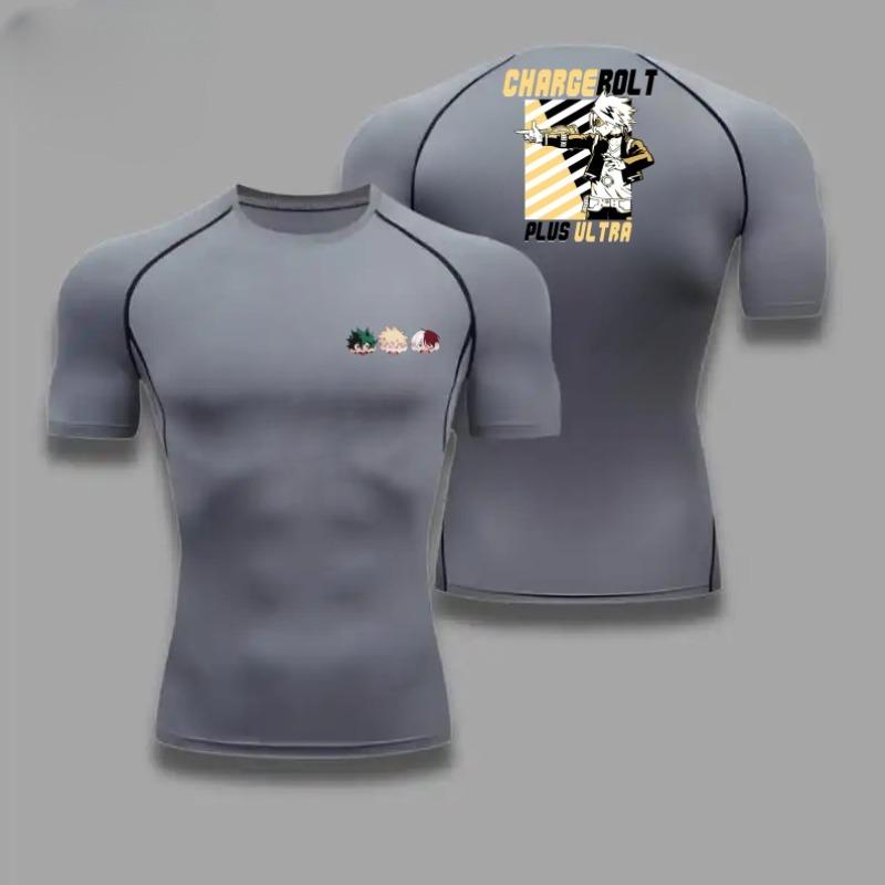 Men's Compression Shirt Kaminari Denki Char-ge OltGraphic Sports Quick Drying Gym T-shirt Fitness Sweatshirt Elastic Top T-shirt