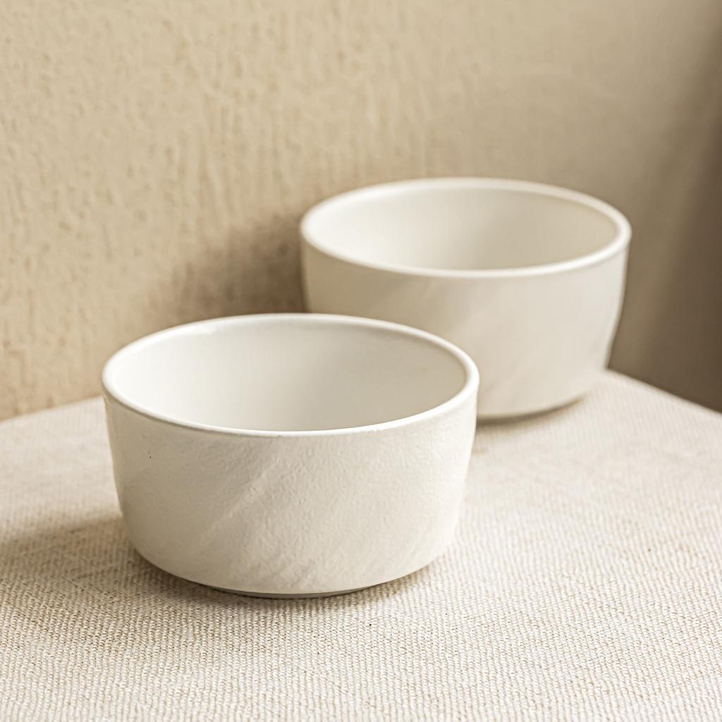Advanced Rock Pattern Ceramic Bowl Household Rice Bowl Salad Bowl Simple Tableware Small Bowl Solid Color Round Bowl