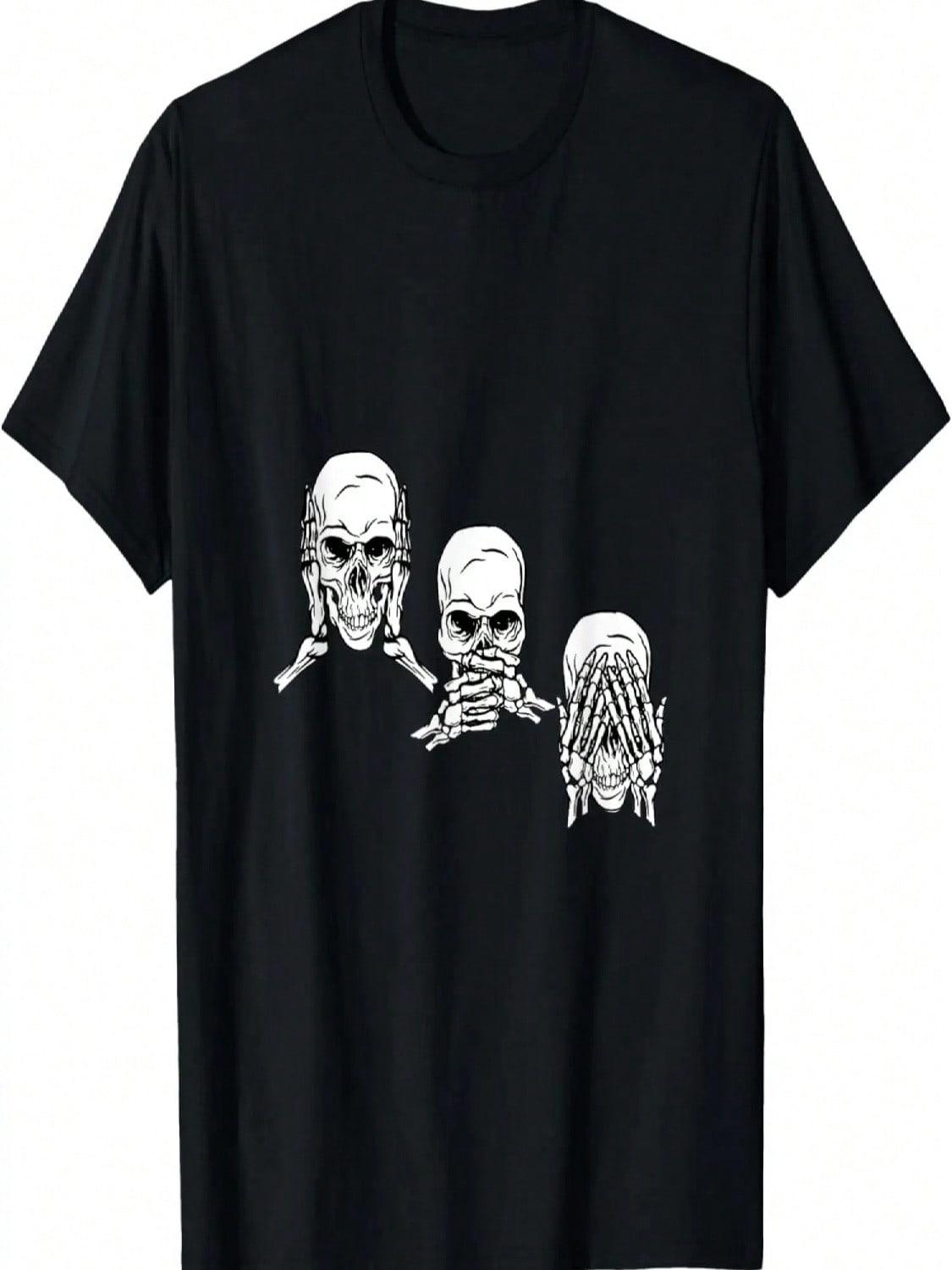 Three Wise Skulls Deaf, Blind, Mute,Halloween Costume Skull T-Shirt S разноцветный