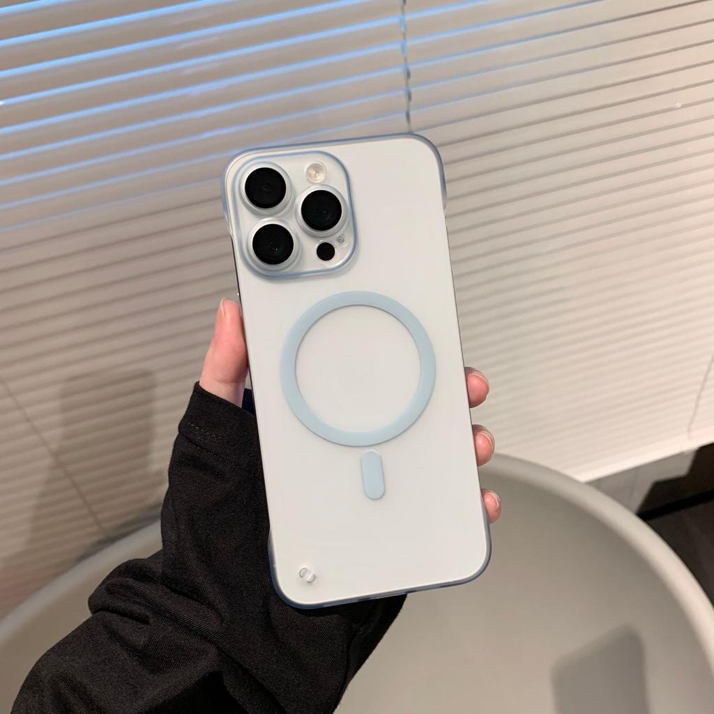 Suitable for Apple 16 Borderless Magnetic Phone Case, Ice Fog Ultra-thin Iphone15ProMax Matte 14 Protective Case