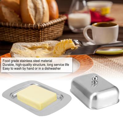 Butter Bowl Butter Box Butter Dish Butter Dish Stainless Steel Dessert Bowl Cheese Bread Box W/ Handle Cover Kitchen Accessories