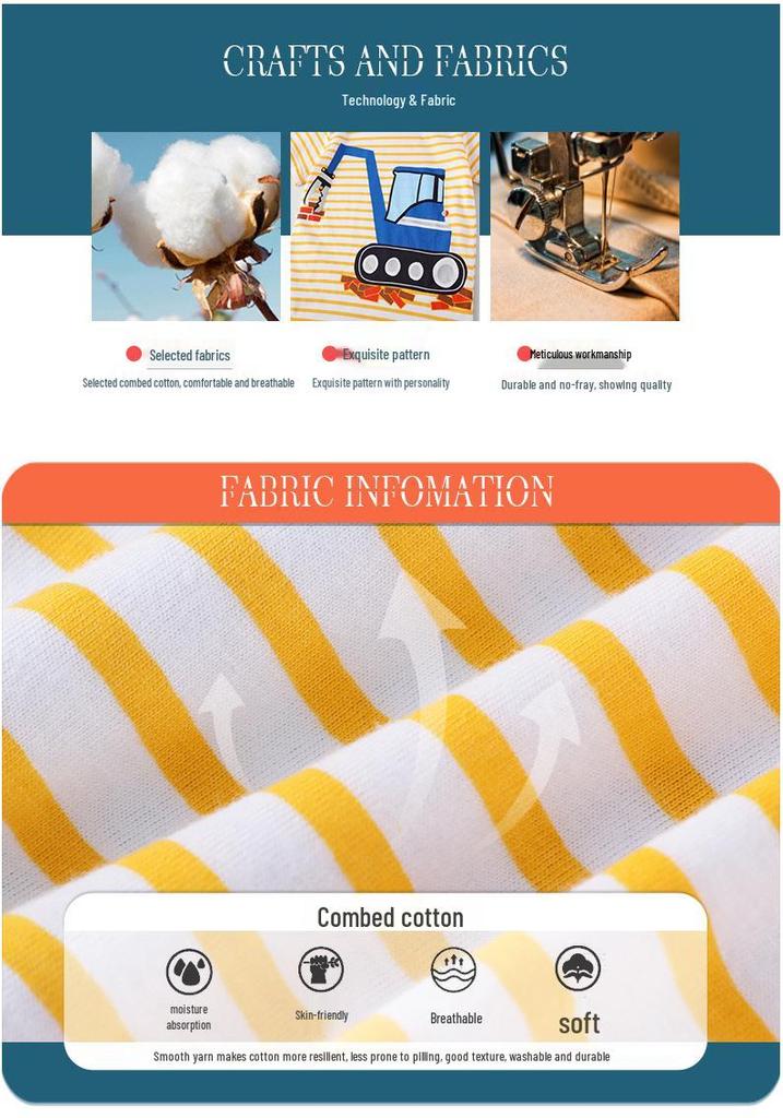 Jumping Meters Children's Cartoon Short Sleeve T-Shirt for Summer