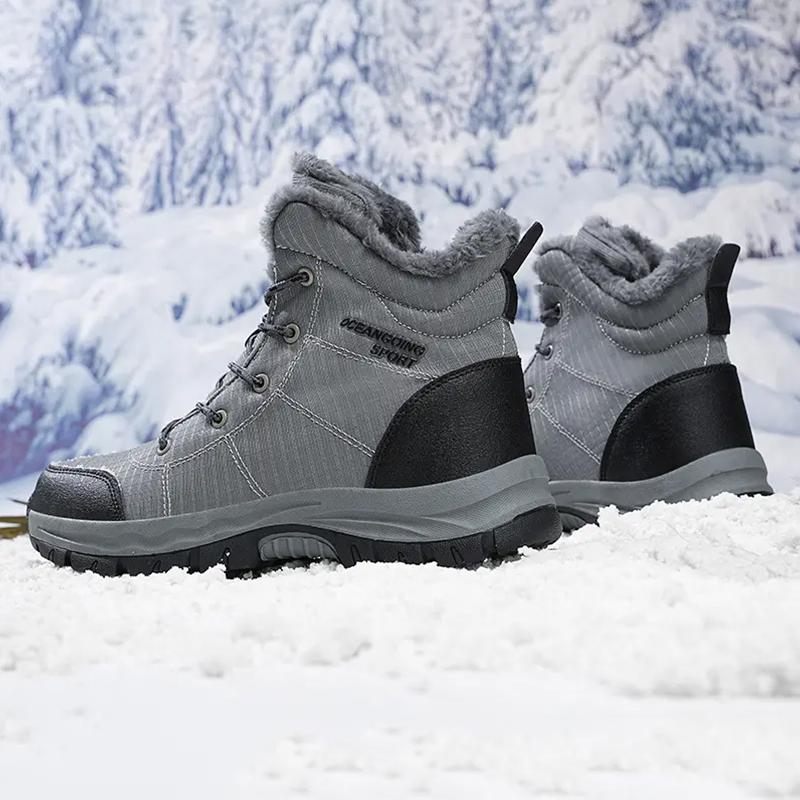 Snow Boots Man Platform Boots Non-slip Men Winter Shoes Plush Warm Ankle Boots Waterproof Comfortable Male Boot Big Size 48