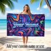 Abstract Geometric Theme Soft Beach Towel Personalized Custom Name Text Towel Portable for Beach Pool Travel