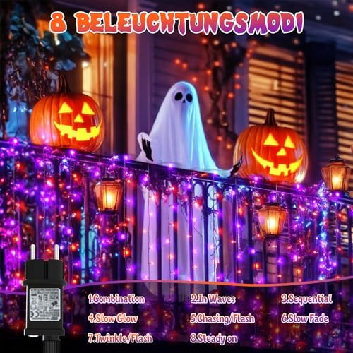 40M 400 LED Halloween String Lights Outdoor with Timer IP65 Waterproof 8 Modes Plug Halloween Decoration Lights