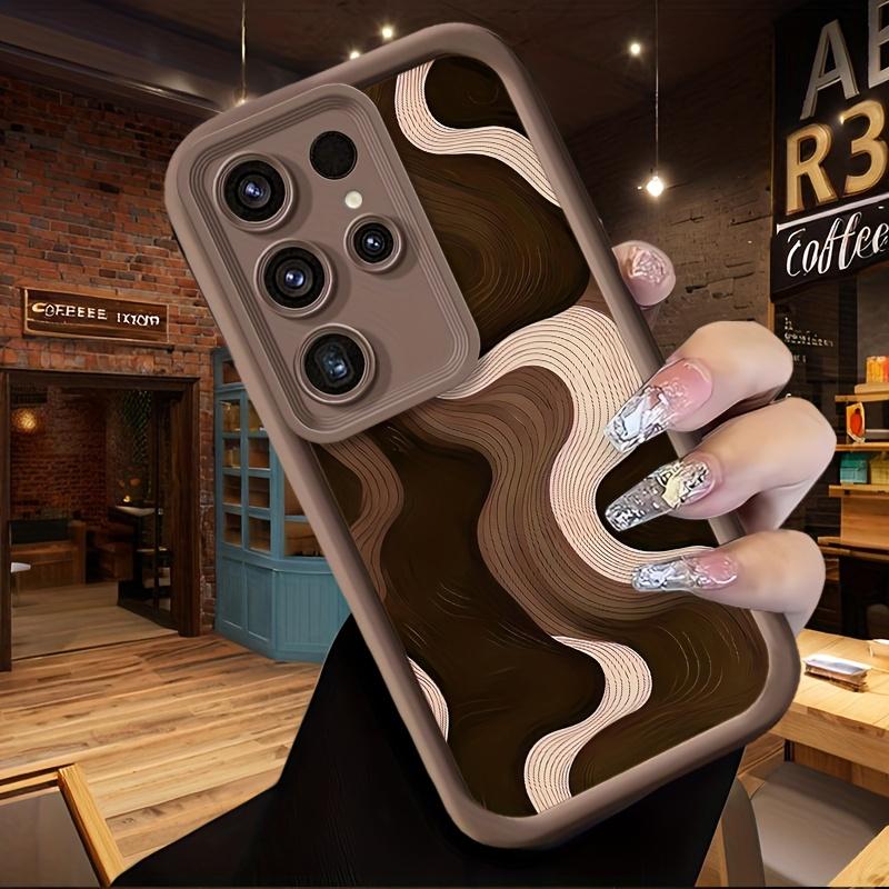 Retro Coffee Wave Pattern Phone Case Suitable for Samsung for Galaxy S26 S25 S24 S22 S21 S20 FE Ultra Plus5Ganti Drop Back Cover